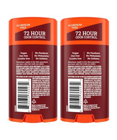 Mando Whole Body Deodorant For Men - Smooth Solid Stick - 72 Hour Odor Control - Aluminum Free Baking Soda Free Skin Safe - 2.6 Ounce (Pack of 2) - Bourbon Leather Bourbon Leather 2.6 Ounce (Pack of 2) - Buy Online on GoSupps.com