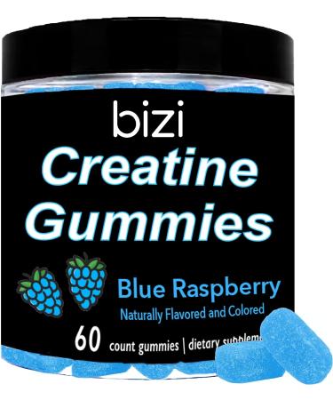 Bizi CREATINE Gummies 1000mg - Blue Raspberry Flavor - Pre-Workout Supplement for Men & Women - Vegan & Gluten Free - 60 ct - Buy Online on GoSupps.com