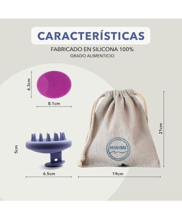 Maviso Lavender Scalp Massager & Facial Cleaning Brush Set - 100% Silicone with Storage Bag | Relax & Revitalize Your Skin - Buy Online on GoSupps.com