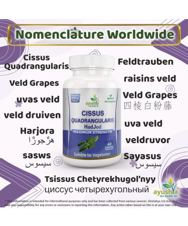 Organic Ayushya Cissus Quadrangularis Capsules - 60 Capsules for Natural Bone Health - Buy Online on GoSupps.com