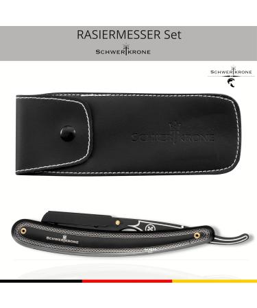 Schwertkrone Black Premium Stainless Steel Razor with 100 Derby Blades & Case - International Shipping Available - Buy Online on GoSupps.com