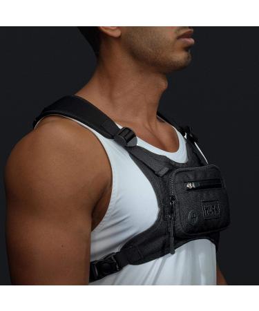 MVRK Water Resistant Chest Pack - Lightweight Running Phone Holder with Extra Storage in Black - Buy Online on GoSupps.com