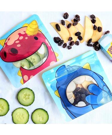 Nom Nom Kids 10 Reusable Snack Bags - Monster Design, BPA-Free, No Leak, Air-Tight, Ideal for Baby Led Weaning, Eco-Friendly - Buy Online on GoSupps.com