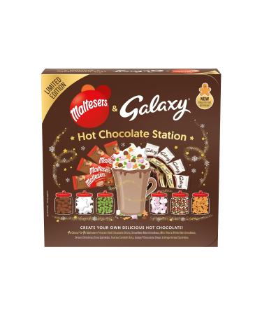 Maltesers & Galaxy Hot Chocolate Station | Hot Chocolate Gift Set Featuring Hot Chocolate Sachets & 6 Toppings | Create Your Own Hot Chocolate Experience | Pack of 1