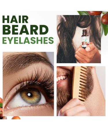 Organic Jojoba Oil Pure & Natural: Your All-in-One Beauty Essential! Face Serum Eye Contour Hair Oil Beard Oil Eyelashes Serum Nail Cuticle Oil 500 ml - Buy Online on GoSupps.com