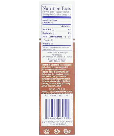 C&H Pure Cane Granulated Dark Brown Sugar 1 lb - Premium Quality - Buy Online on GoSupps.com
