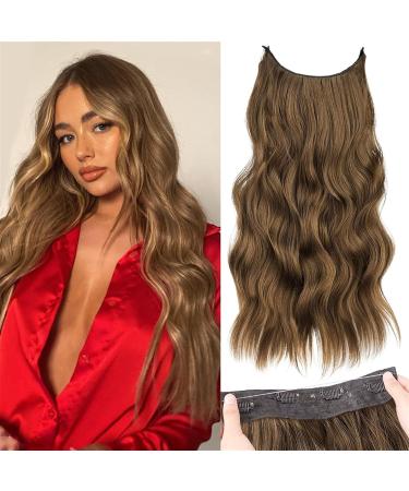 Hair Extensions 22 Inch Invisible Wire Hair Extensions Synthetic Long Wavy Hairpieces with 4 Secure Clips in Hair Extensions for Women Daily Party Use Hair Pieces(8H27) 22inches 8H27 - Buy Online on GoSupps.com