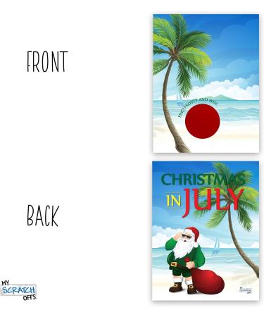 Buy My Scratch Offs - Christmas in July Scratch Off Game | 26 Cards for Parties Beach Theme Fun Family Entertainment Business Promotions & Prizes - Buy Online on GoSupps.com