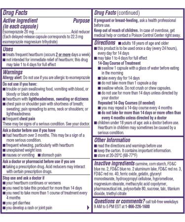 Nexium 24HR ClearMinis Acid Reducer Heartburn Relief Delayed Release Capsules for All-Day and All-Night Protection from Frequent Heartburn Heartburn Medicine with Esomeprazole Magnesium - 42 Count - Buy Online on GoSupps.com