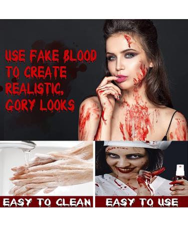Fake Blood Makeup Spray & Capsules Set for Halloween - Realistic Vampire Zombie Cosplay Kit (2 Pcs) - Buy Online on GoSupps.com
