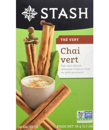 Stash Tea Chai Green Tea - 6 Pack, 120 Bags, Caffeinated, Non-GMO, No Artificial Ingredients - Buy Online on GoSupps.com