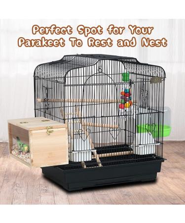 GINDOOR Parakeet Nesting Box - Natural Wood Breeding House for Small Birds - Buy Online on GoSupps.com