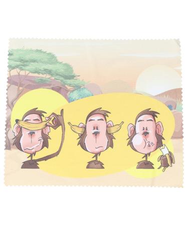 Microfibre cloth in finest quality MONKEY CARTOON with cute motif 15 x 18 cm