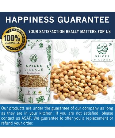 Spices Village Whole Coriander Seeds (8 oz) - All Natural Indian Spice for Cooking, Pickling, BBQ - Kosher, Gluten Free, Non GMO - KETO Friendly - Buy Online on GoSupps.com