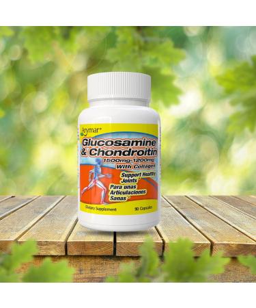 Arymar Glucosamine 1500 mg and Chondroitin 1200 mg with Collagen Joint Health Supplement 90 Capsules - Buy Online on GoSupps.com