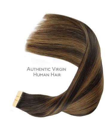 Buy AliLife 20pcs 50g 45cm Balayage Dark Brown to Chestnut Brown Remy Hair Extensions - Silky Straight Tape-In Weft #2/6/2 - Buy Online on GoSupps.com