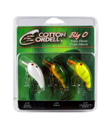 Cotton Cordell Big O Square-Lip Crankbait Fishing Lure 2", 1/4 oz Triple Threat 3-Pack