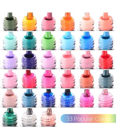 JEWHITENY 36 PCS Gel Nail Polish Kit with 120W UV Nail Lamp - 33 Colors Gel Polish Set with Manicure Tools - All-In-One Nail Gel Kit - Buy Online on GoSupps.com