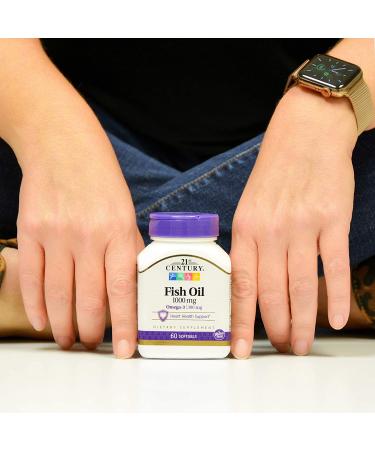 21st Century Fish Oil 1000 mg - 60 Softgels | Omega-3 Supplement for Heart Health - Buy Online on GoSupps.com
