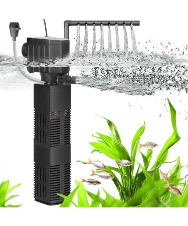 AQQA aquarium filter 4 EN 1 Strong current aquarium filter pump 650l/h adjustable aquarium internal filter for tank up to 200l (18W) - Buy Online on GoSupps.com