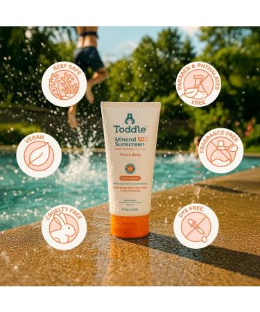 Toddle Probiotic Moisturizing Lotion for Face and Body and Prebiotic Mineral Sunscreen for Kids SPF 50 - Travel Size Bundle 1.7oz Each - Buy Online on GoSupps.com