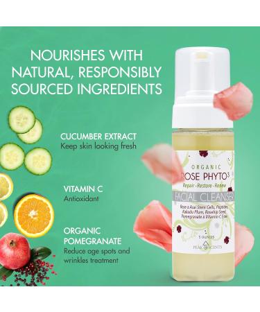 Gentle Organic Facial Cleanser | Natural Hydrating Face Wash with Rose | Sulfate Free | Ideal for Women | 5 oz - Buy Online on GoSupps.com