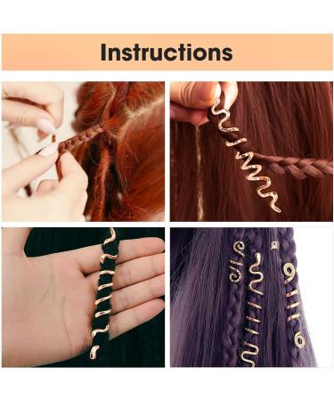 Spiral Dreadlocks Hair Beads - Metal Hair Cuffs for Braiding - Rose Gold Hair Accessories for Women & Men - Perfect for Music Festivals & Hip Hop Parties - Buy Online on GoSupps.com