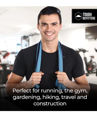 Light Blue Cooling Towel - Sweat Rag for Gym, Running, Golf & Yoga - Head & Neck Wraps for Hot Weather - Skin Cancer Foundation Recommended - Buy Online on GoSupps.com
