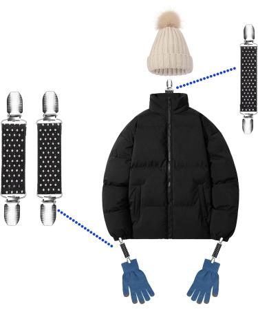 Mitten and Hat Clips - Secure Attachment for Gloves and Beanies - 2 Sets in Black - Ideal for Toddlers Playing in Snow - Never Lose Mittens Again - Buy Online on GoSupps.com