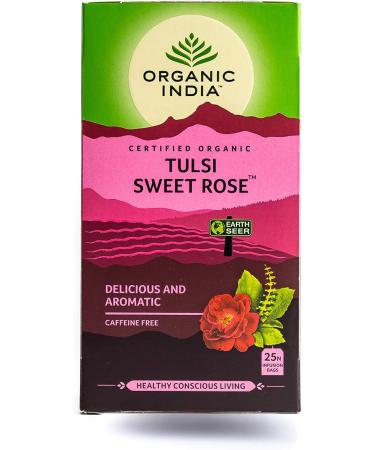  ORGANIC INDIA ORGANIC INDIA HEALTHY CONSCIOUS LIVING Tulsi Sweet Rose Tea Bags 125 Tea Bags Pack of 5 - Buy Online on GoSupps.com