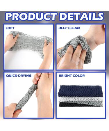 Bencailor 8 Piece African Exfoliating Net Sponge Set - Nylon Body Scrubber for Shower and Bath - Skin Smoothing Washcloth - Bright Color - Buy Online on GoSupps.com