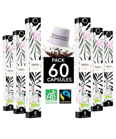 Origeens ORIGEENS Nespresso Compatible Capsules | Organic Coffee Fairtrade Arabica Single Origin Ethiopia (Mocha) TIZITA | 60 Bio