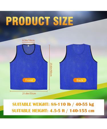 24-Piece Nylon Mesh Pinnies Scrimmage Vests for Youth Sports - Blue and Red - Buy Online on GoSupps.com