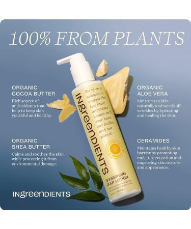 Ingreendients Organic Nourishing Body and Hand Lotion with Ceramides (2-Pack) - Hydrating Formula for Soft Skin - Buy Online on GoSupps.com