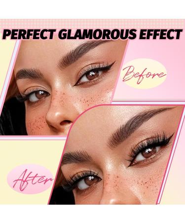 Ahrikiss Fluffy Cat Eye False Eyelashes - 14 Pairs Natural Volume 17mm Lightweight Curly Lashes - P01 14P-P01 for Stunning Eyes - Buy Online on GoSupps.com