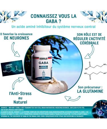 GABA Pure 750mg | Adult Anti Stress Enriched with Magnesium & Vitamin B6 | 120 Capsules 2 Months | Promotes Sleep Serenity and Relaxation | French Laboratory MIRONLAB - Buy Online on GoSupps.com