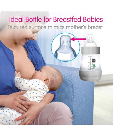 MAM Easy Start Anti-Colic Slow Flow Bottles 5 oz (4-Count) Gray and Blue - Buy Online on GoSupps.com