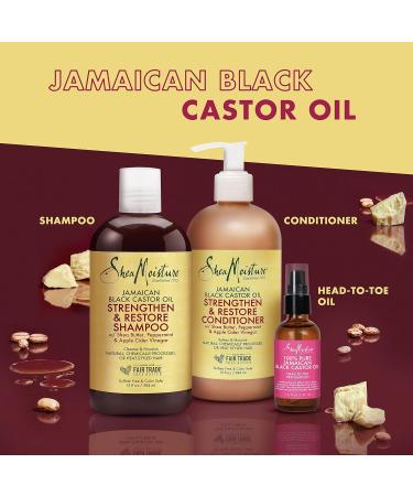 SheaMoisture Jamaican Black Castor Oil Set - Strengthen & Restore Shampoo Conditioner & Body Care Oil for Dry Skin & Hair - International Shipping Available - Buy Online on GoSupps.com