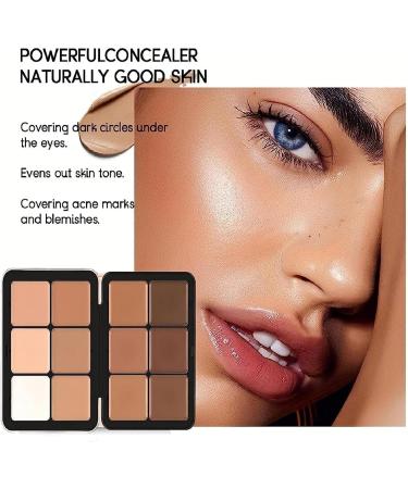 EXQST 3D Color Correcting Makeup Palette 12 Colors Cream Blush Palette Concealer Waterproof Long Lasting Cream Concealer Palette Kit - Buy Online on GoSupps.com