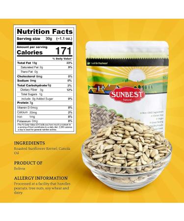 Sunbest Natural Unsalted Sunflower Kernels Snack Pack - Raw Vegan Non-GMO Kosher Seeds in Resealable Bag - 3 lbs - Buy Online on GoSupps.com