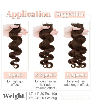 Buy SEGO TAPE Extensions - Real Hair 35cm Adhesive Tape 20 Pieces 40g + 10 Double-Sided for Effortless Style - Buy Online on GoSupps.com