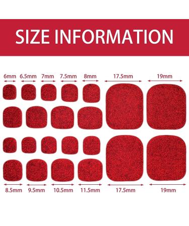 Glitter Toenail Polish Stickers - 440 Pieces, 20 Sheets, Adhesive Toe Nail Wraps with 2 Nail Files - Vivid Color for Girls - Buy Online on GoSupps.com