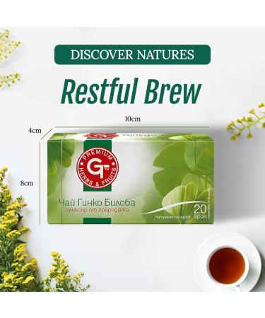 KUKER Ginkgo Biloba Tea Mix - Focus Tea with 100% Ginkgo Leaves Ginkgo Tea with Refreshing Peppermint & Green Tea - Memory Tea for Mental & Physical Health - 20 Ginkgo Biloba Tea Bags 30g Premium Ginkgo Blend - Buy Online on GoSupps.com