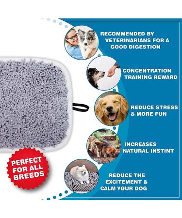 LAMTWEK Snuffle Mat for Dogs 17 x 21 - Interactive Feed Game for Boredom and Stress Relief - Machine Washable Grey - Buy Online on GoSupps.com