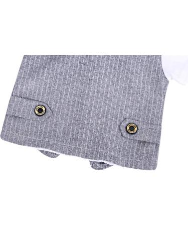 AmzBarley Baby Boys Gentlemans Tuxedo Rompers Suit in Grey | Kids Formal Outfit with Shirt, Pants, Vest, and Bowtie | 1-2 Years - Buy Online on GoSupps.com