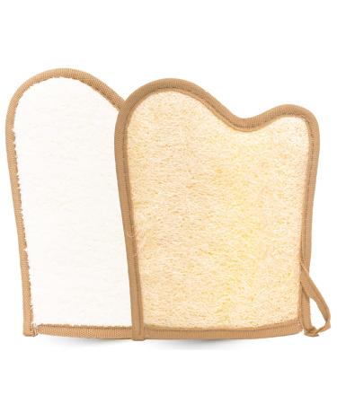 2 Exfoliating Body Scrubber Loofah Mittens Bath Sponge  All-Natural Egyptian Bath & Shower Exfoliating washcloth - Loofa Natural Sponge for Face  Back & Body  Eco Friendly and Biodegradable Loufa 2 Count (Pack of 1) - Buy Online on GoSupps.com