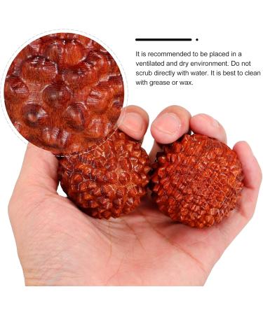 Frcolor 2-St Carving Massage Device - Manual Foot Roller & Hand Exercise Balls - Rosewood Chinese Massage Ornaments for Desktop Decor - Buy Online on GoSupps.com