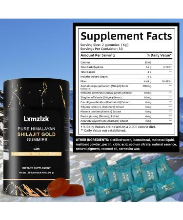 Gummies Gold| Ashwagandha Gokshura | Fulvic Acid & 85 |Energy Boost & Immune Support+ Trace Minerals for Men Women |No Added Sugar Non-GMO 100% Natural Organic 120 Gummy (2) - Buy Online on GoSupps.com