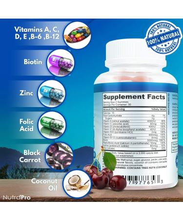 NutraPro Long Hair Gummies - Anti-Hair Loss Supplement with Biotin & 10 Vitamins for Faster Hair Growth | Thinning Hair Solution - Buy Online on GoSupps.com