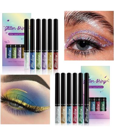 Glitter Eyeliner Waterproof Liquid Pencil Set - Bold Colors Eye Makeup Pen for Long-Lasting Effects - Women's Gift - Buy Online on GoSupps.com